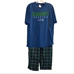 NFL Seattle Seahawks Men’s 2 Pc Short Sleeve Sleep Set Size Medium NWT